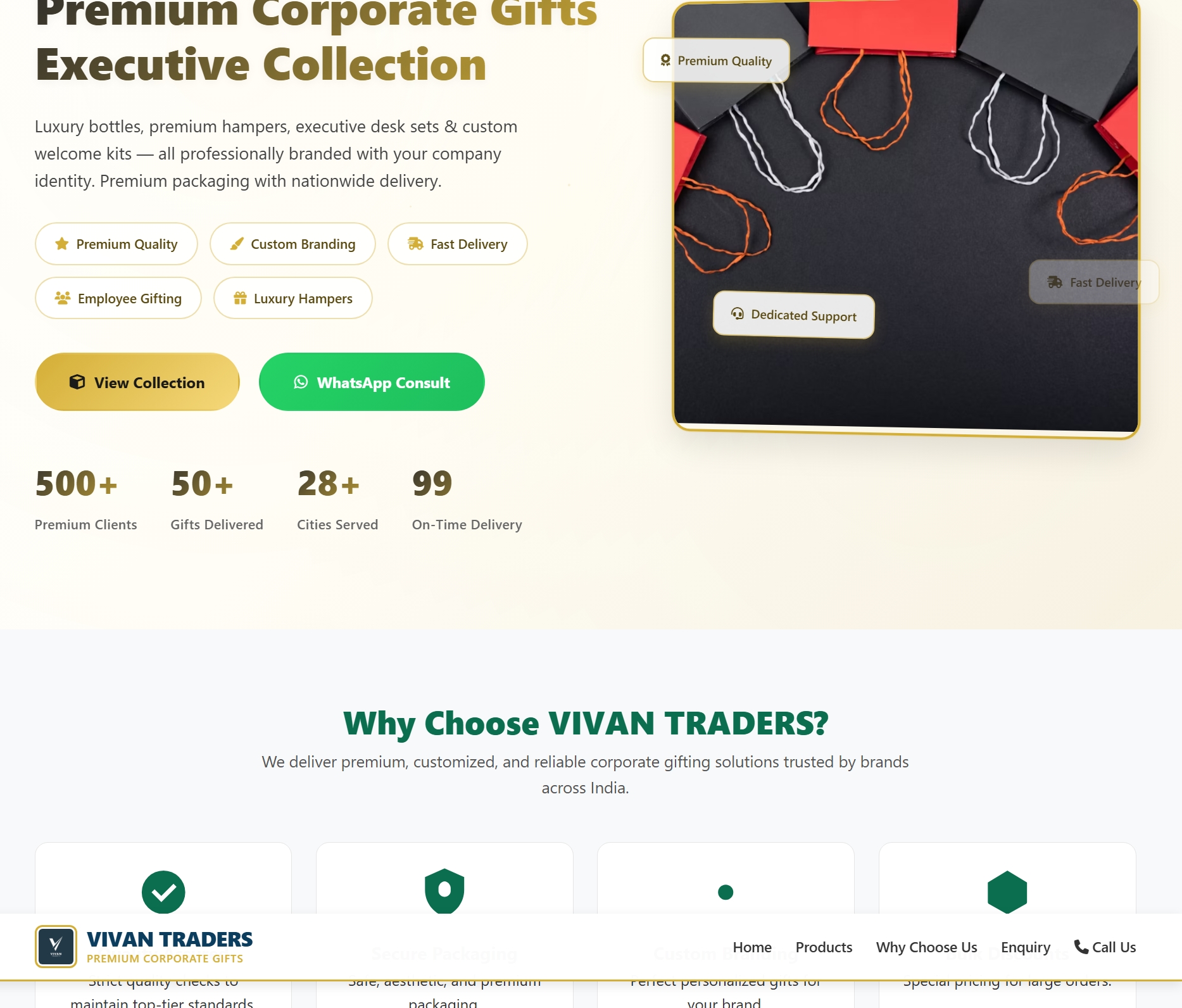 VIVAN TRADERS website preview